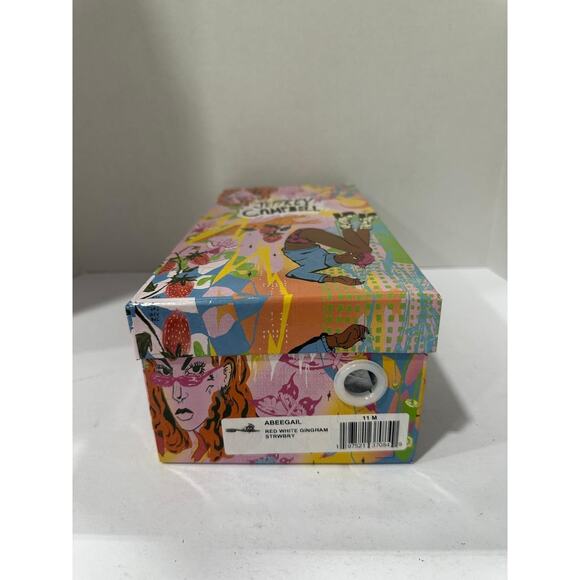 Jeffrey Campbell ABEEGAIL Red White Gingham Strawberry Sandals Women's US 11 M - Picture 7 of 7